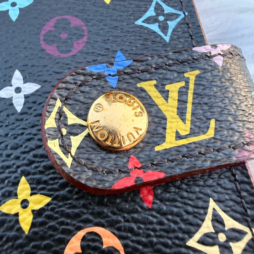 Louis Vuitton Black Monogram Multicolor Small 6-ring Agenda (Pocket size paper)